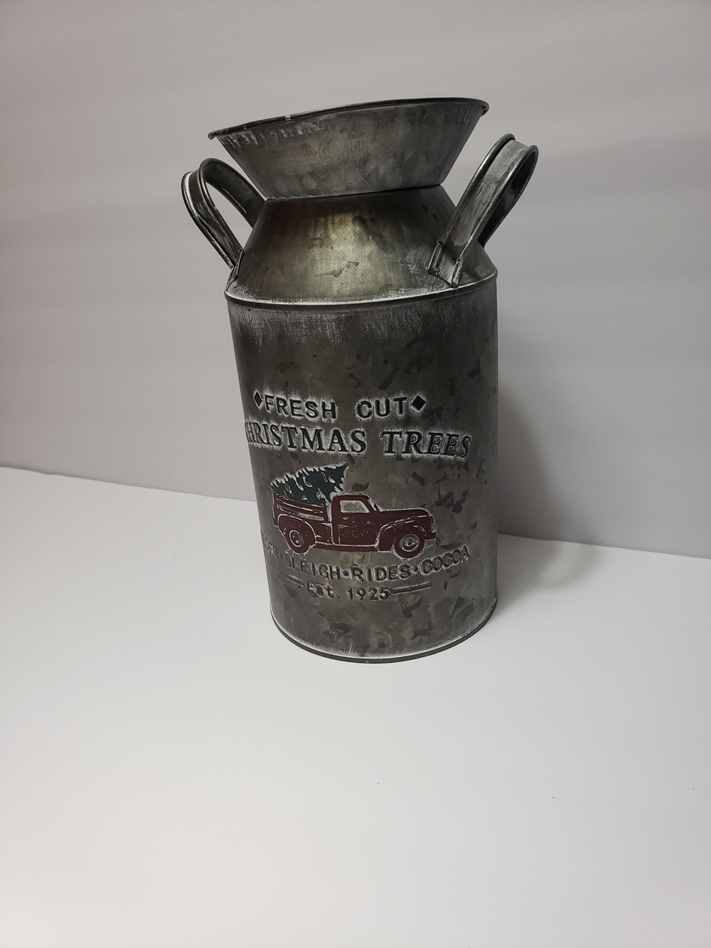 KIRKLAND'S Galvanized Christmas Tin Bucket